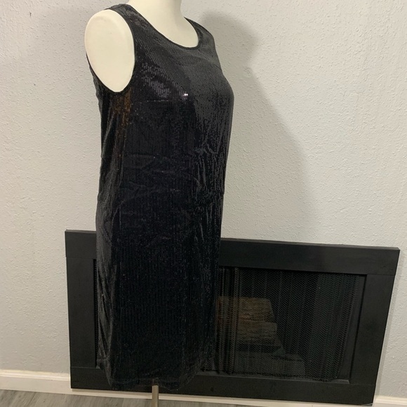 Maggie Barnes NWT SEQUIN BLACK Sheath Dress - Picture 2 of 8
